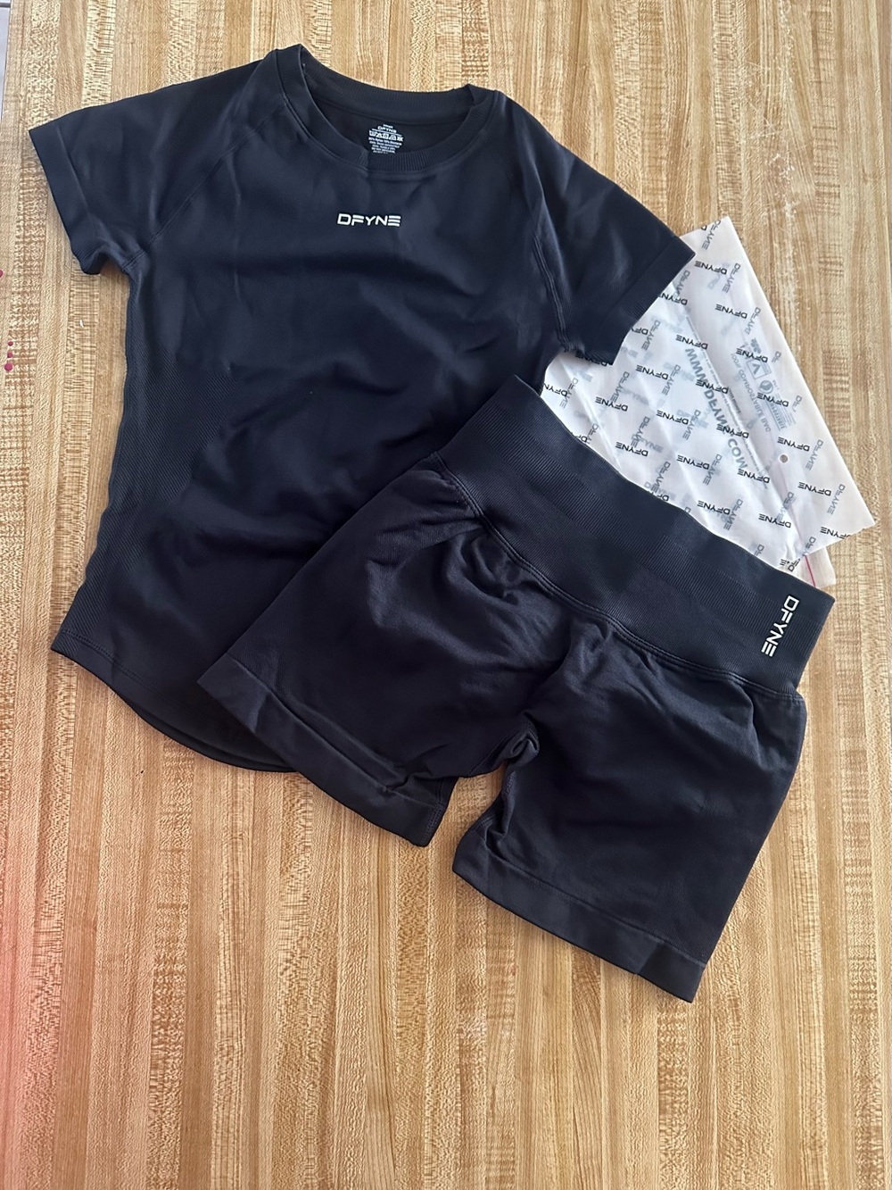 Womens Black High-Waist Performance Shorts - set